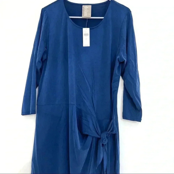 Anthropologie Dolan Blue Sanibel Tie-Waist Stretchy Sheath Dress L - Picture 4 of 11